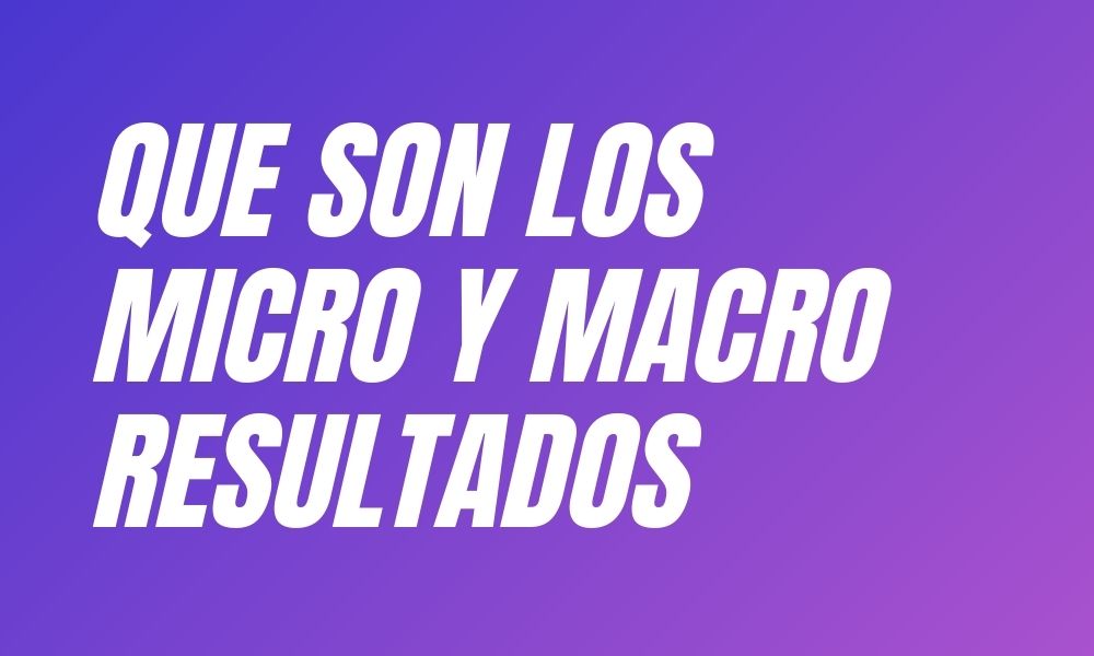 ¿Que son los Micro y Macro resultados?