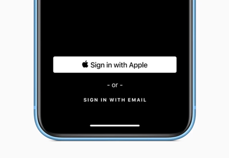 Pantalla de Sign in with Apple como alternativa privada de registro