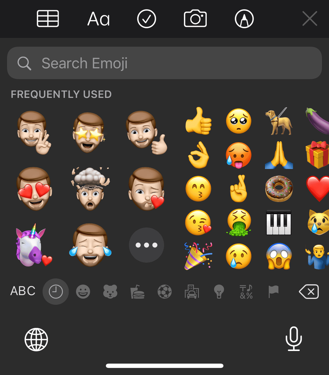 Campo de búsqueda de emojis en el teclado de iOS 14