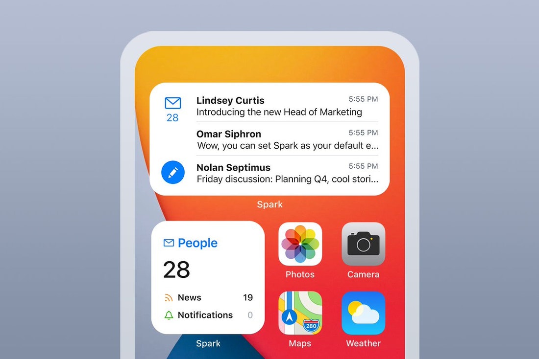 Widgets de Spark Mail en iOS 14