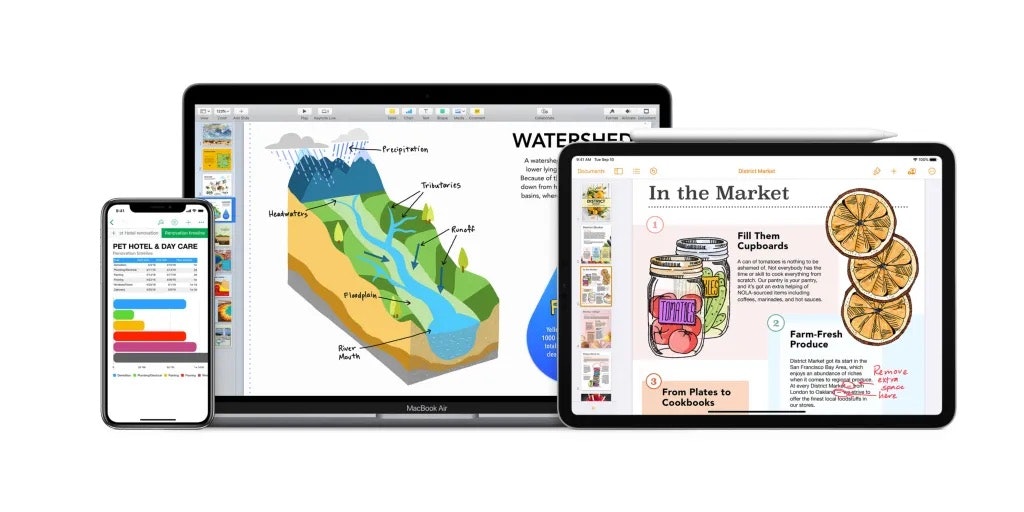 Apps Pages, Numbers y Keynote en iPadOS