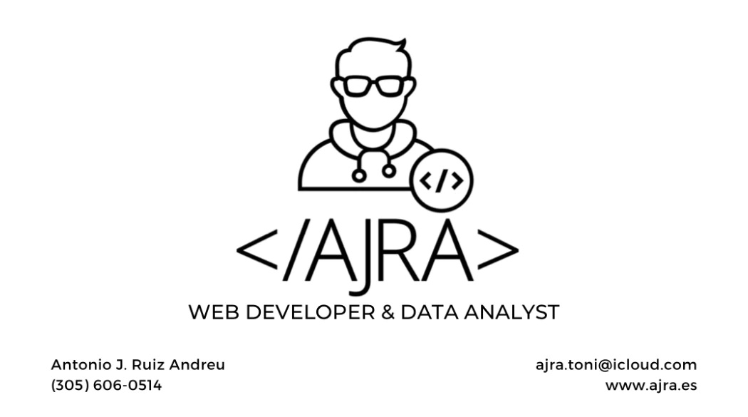 Detalle de las nuevas tarjetas de visita de AJRA