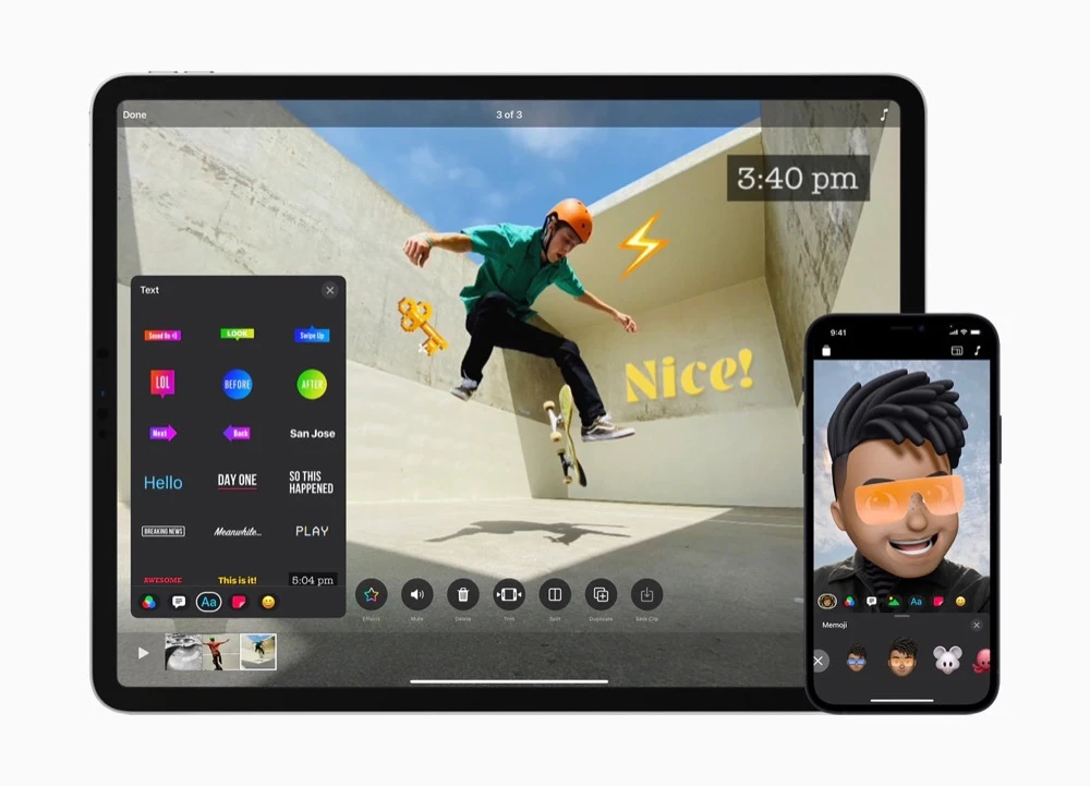 Nueva interfaz de edición de Apple Clips 3.0
