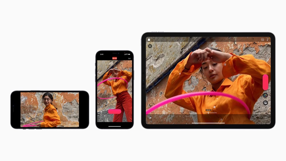 Opciones de formato vertical y horizontal en Apple Clips 3.0
