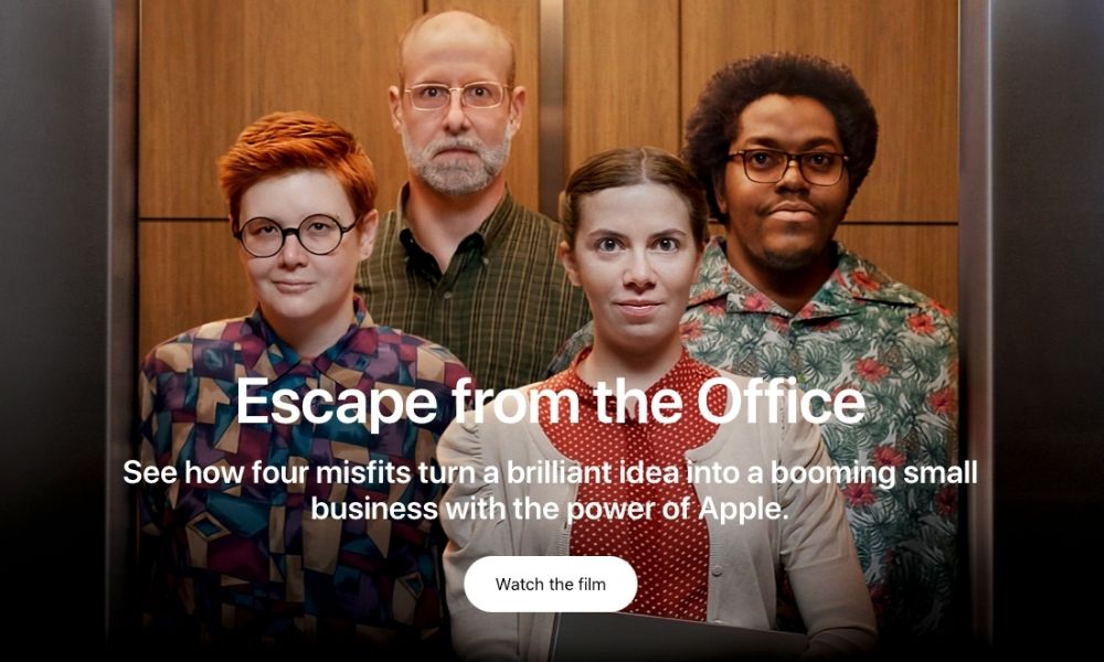 Apple Escape from the Office como vídeo promocional de Apple Business
